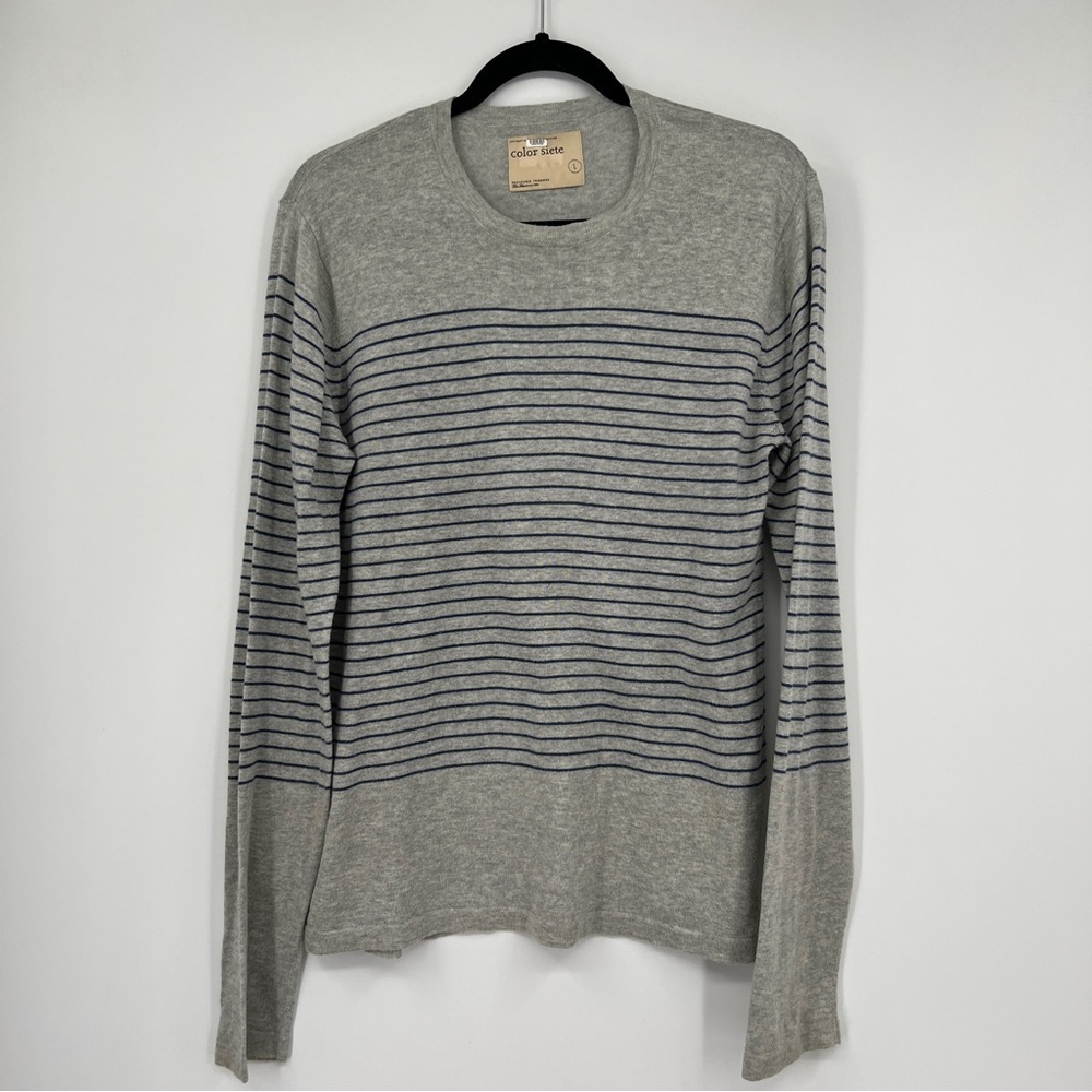 Color Siete gray with stripes Men size Large cotton